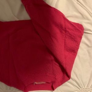 Free people pink cropped knit sweater